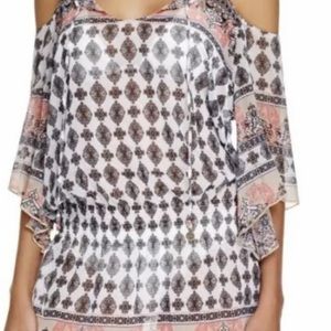 NWT $78 Becca Rebecca Virtue Cover Up Swim Beach Cold Shoulder Dress sz S